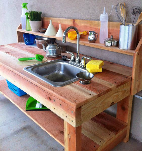 Mud Kitchen fitted with a sink